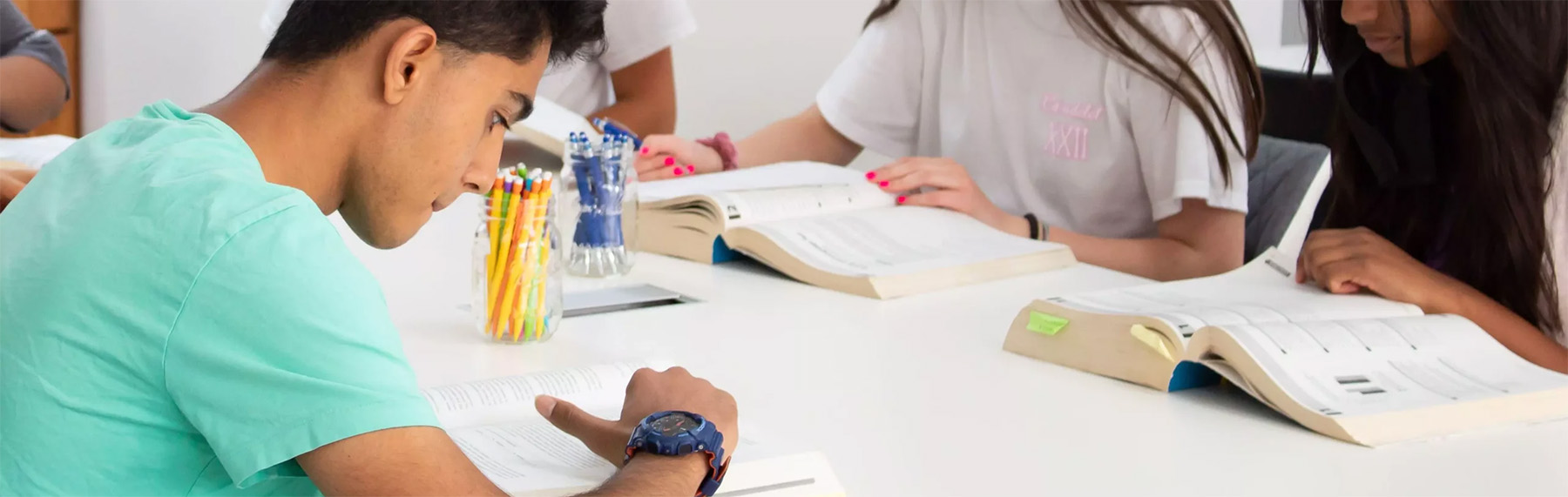 Students studying for the SAT