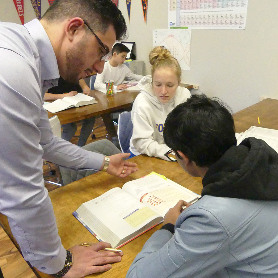 Students at Olympus College Prep tutoring class