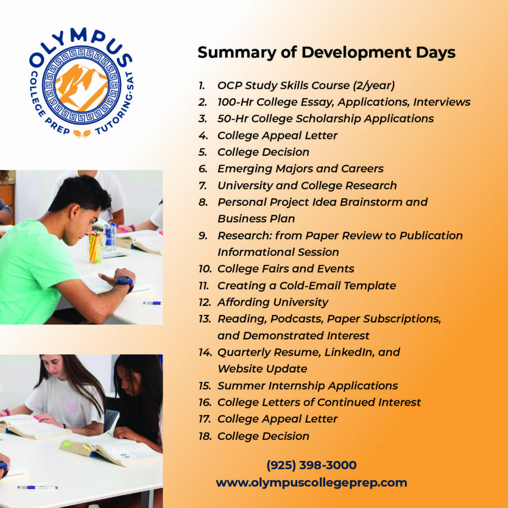 Olympus College Prep's Flyer Summary of Development Days