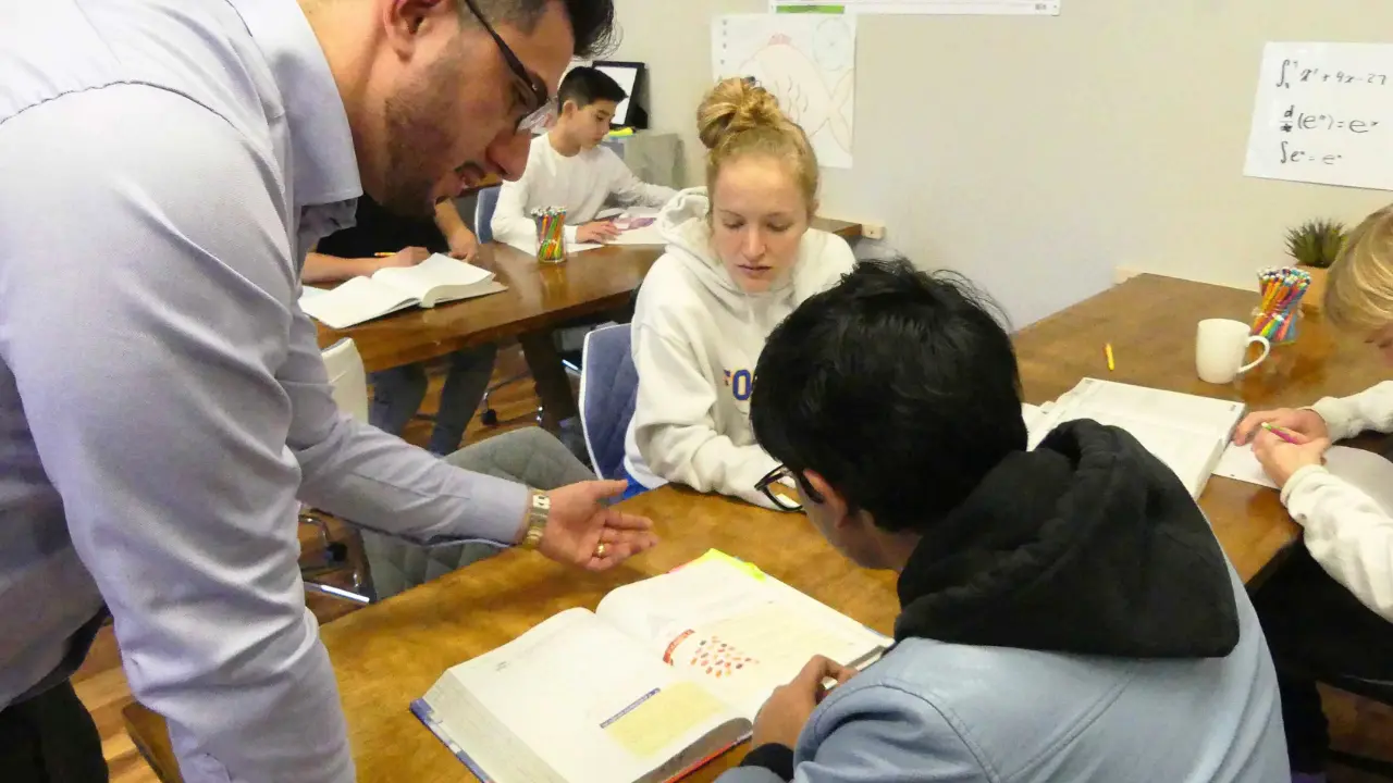 counselor and his students