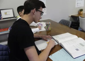 Tutoring session focused on SAT prep and college application guidance